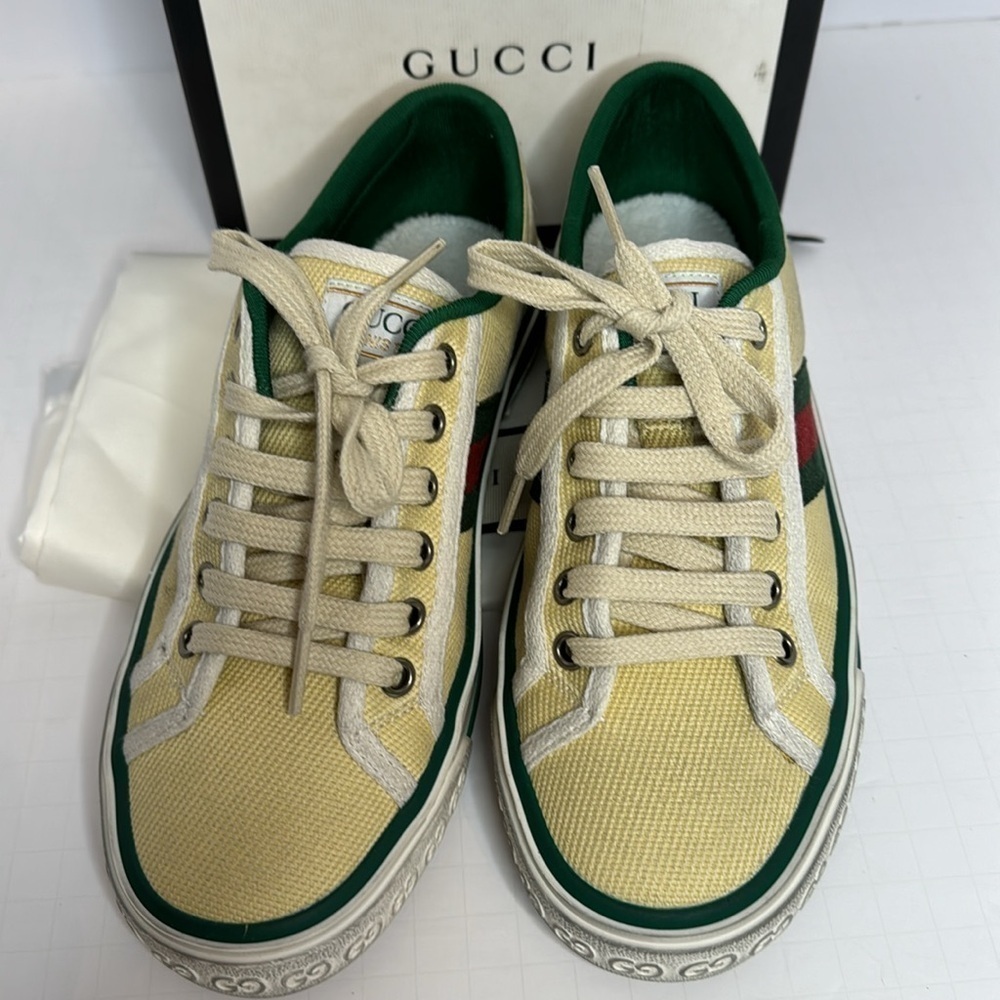 NEW GUCCI “OLD TENNIS TWEED” SNEAKERS Sz. 36 (fits 6.5 or 7) - Picture 3 of 7